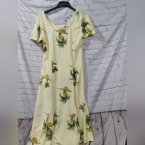 Bali Batiks Floral Print Cream Dress Hand Painted